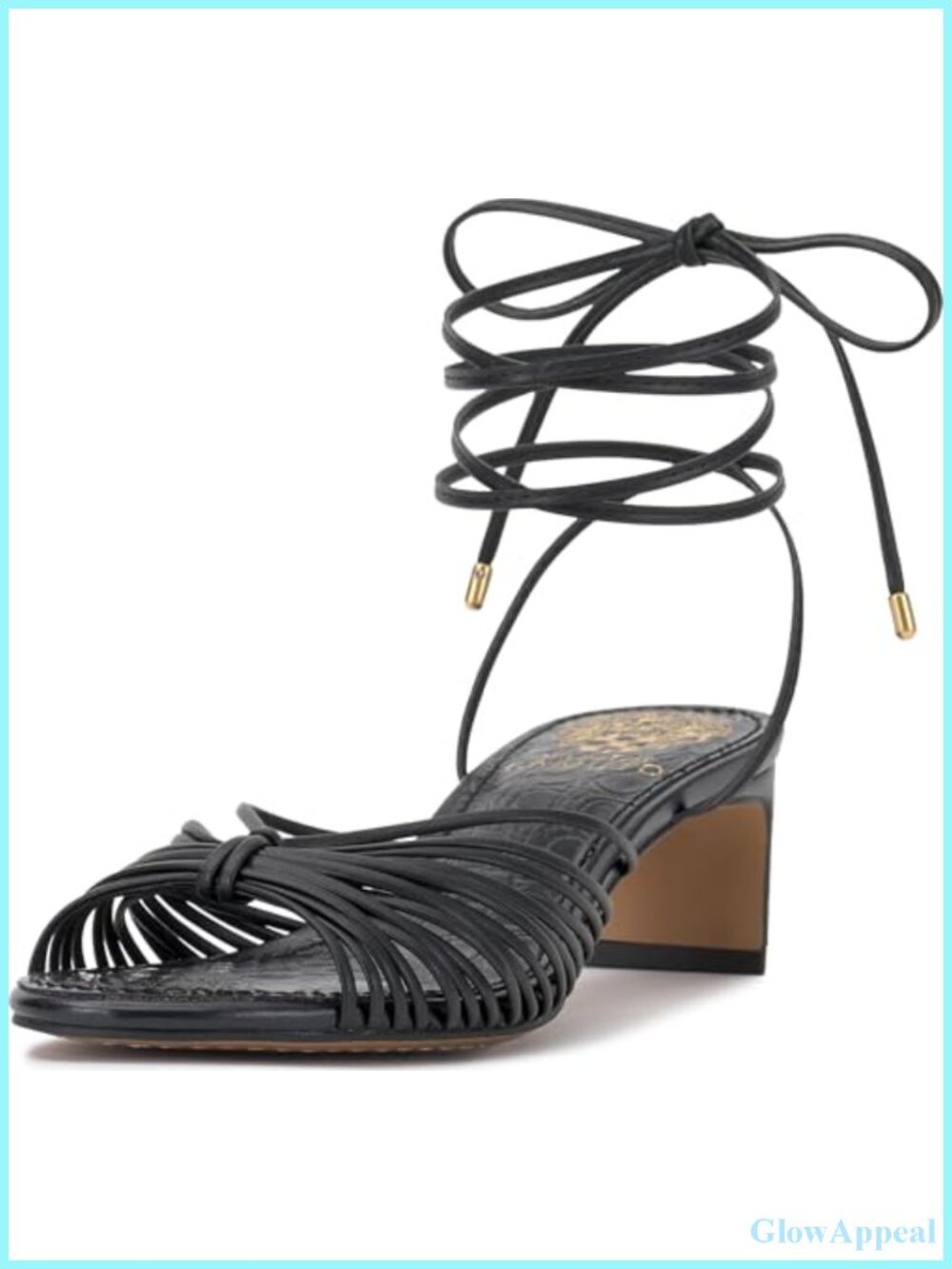 Strappy Ankle Wrap Kitten Heel Sandals